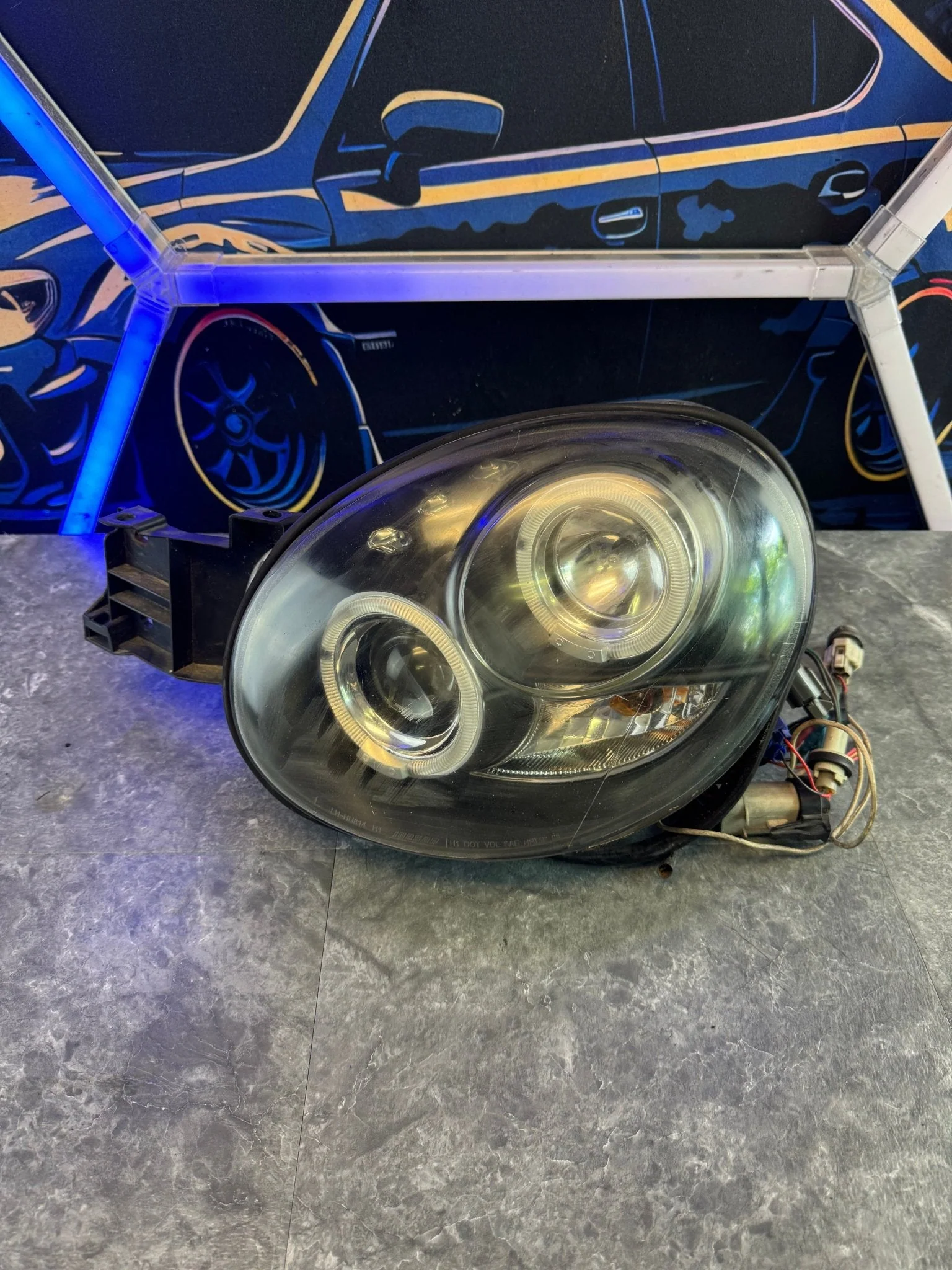 2002-2003 Subaru Impreza WRX RH Aftermarket LH Driver Side Halo Headlight Assembly A1