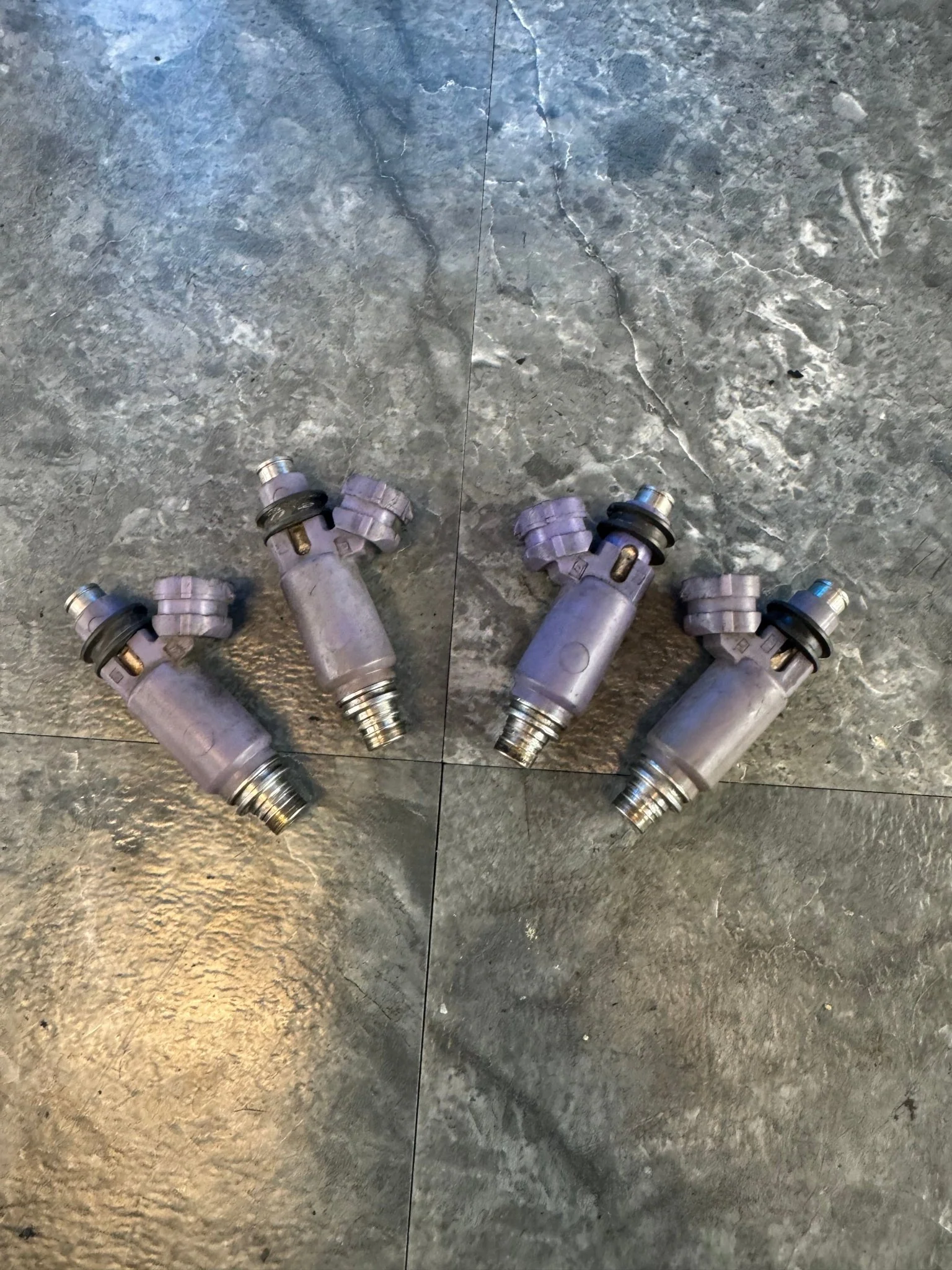 2002 Subaru Impreza WRX OEM -05 Top Feed Fuel Injectors Light Blue X4 J3