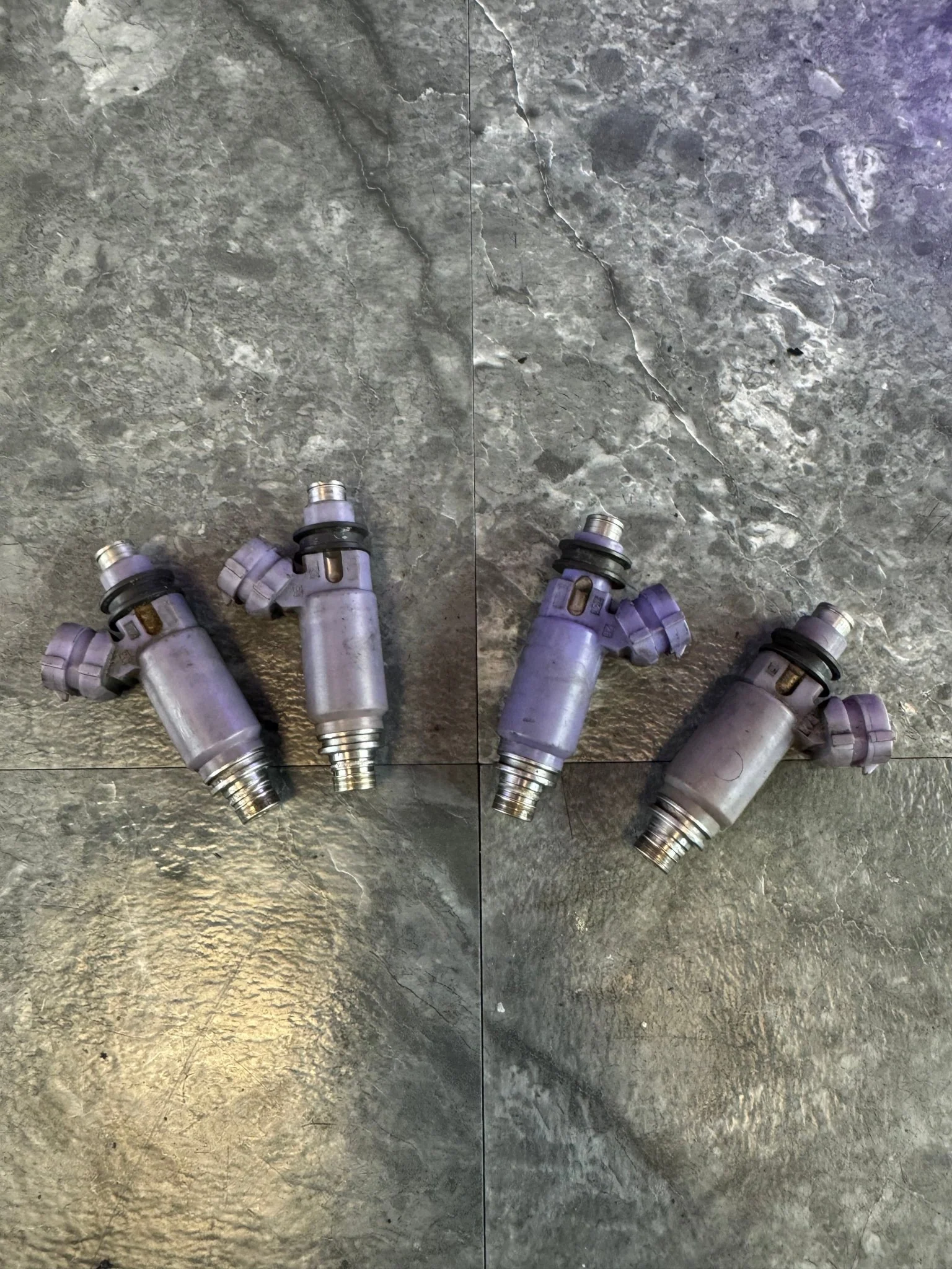 2002 Subaru Impreza WRX OEM -05 Top Feed Fuel Injectors Light Blue X4 J3 - Image 2