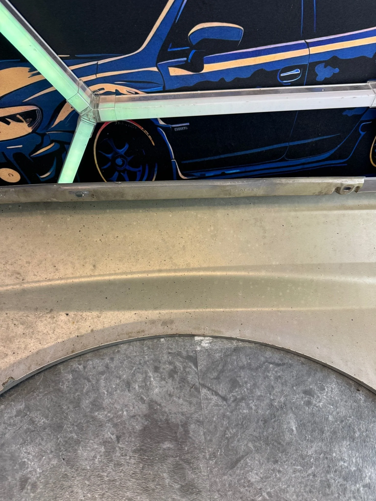 2004-2005 Subaru WRX STi PSM Platinum Silver Metallic OEM Passenger Side Fender - Image 16