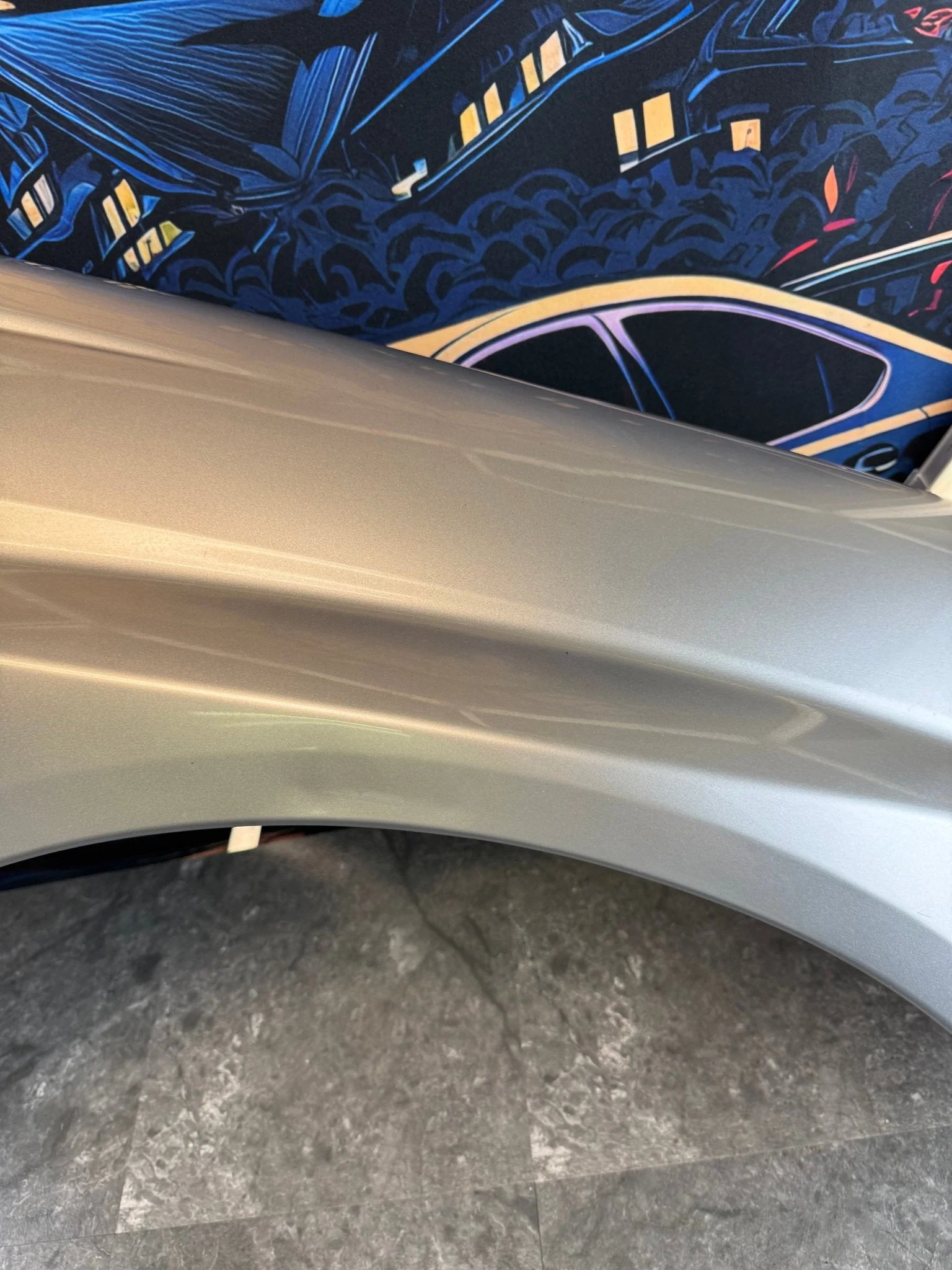2004-2005 Subaru WRX STi PSM Platinum Silver Metallic OEM Passenger Side Fender - Image 3