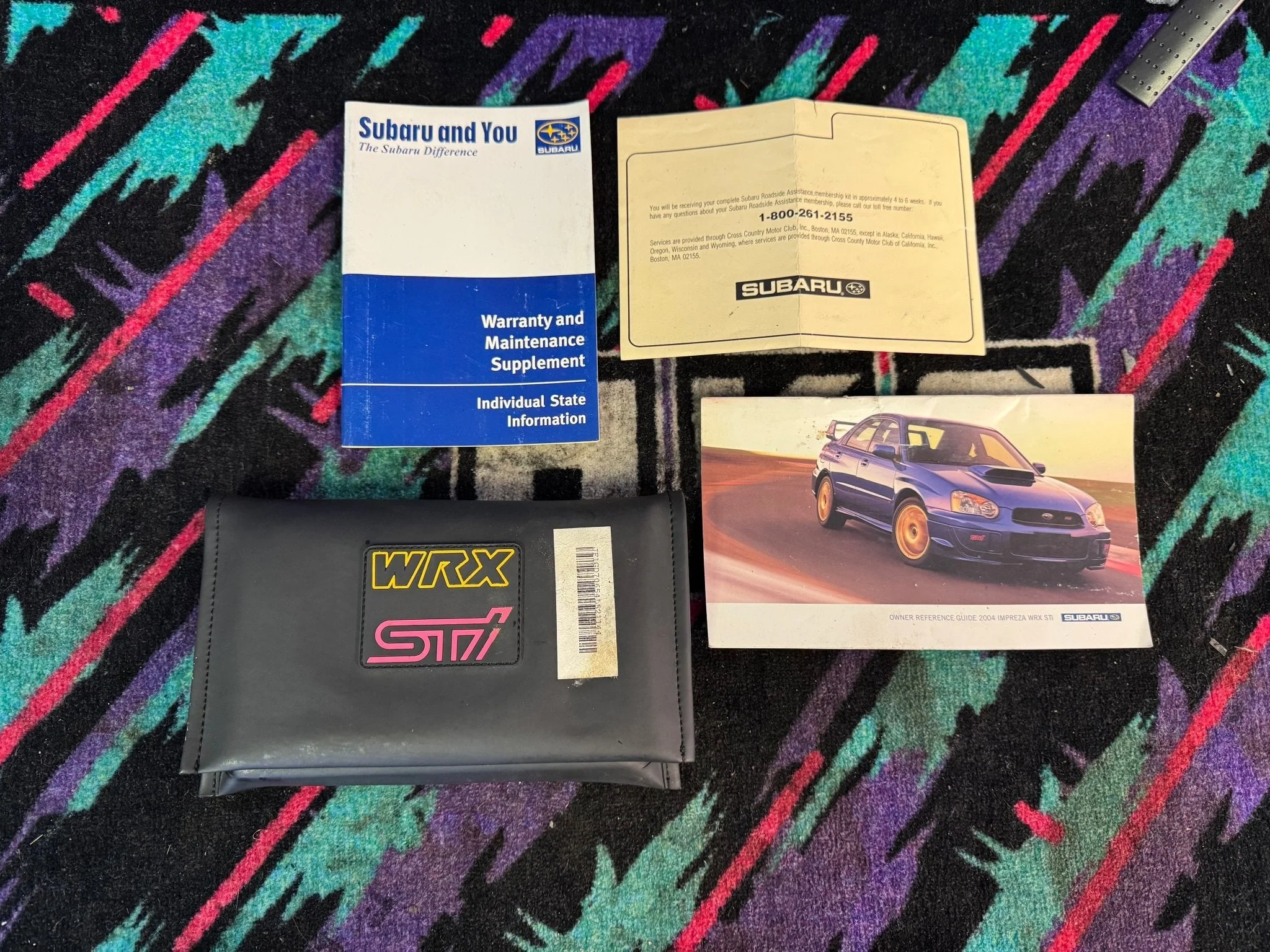 2004 Subaru WRX STi OEM Folder Leather Booklet OEM Owners Manual Folder Rare