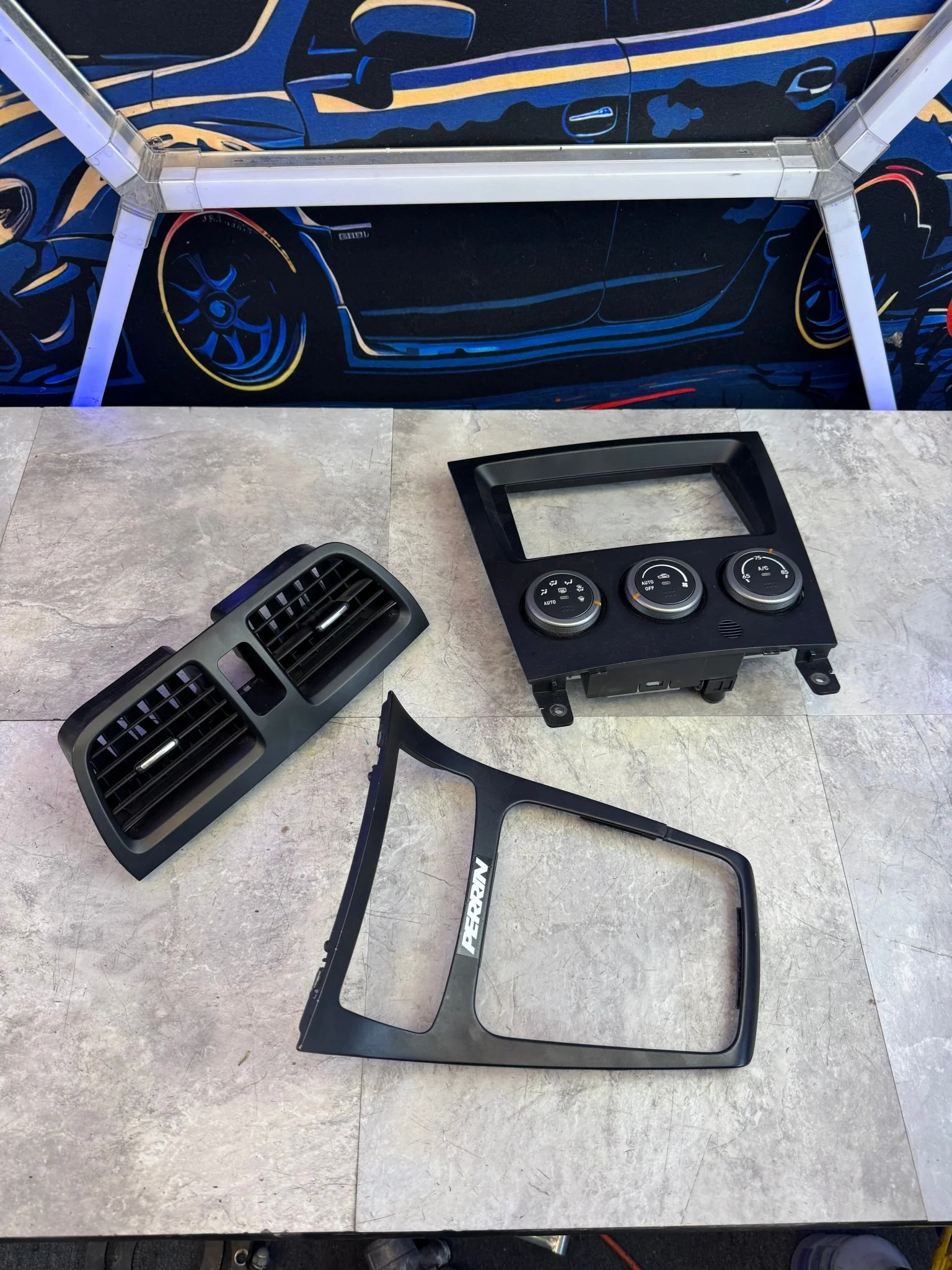 2005-2007 WRX/STi Black Center Console Vent Climate Control And Shifter Trim Kit / N4