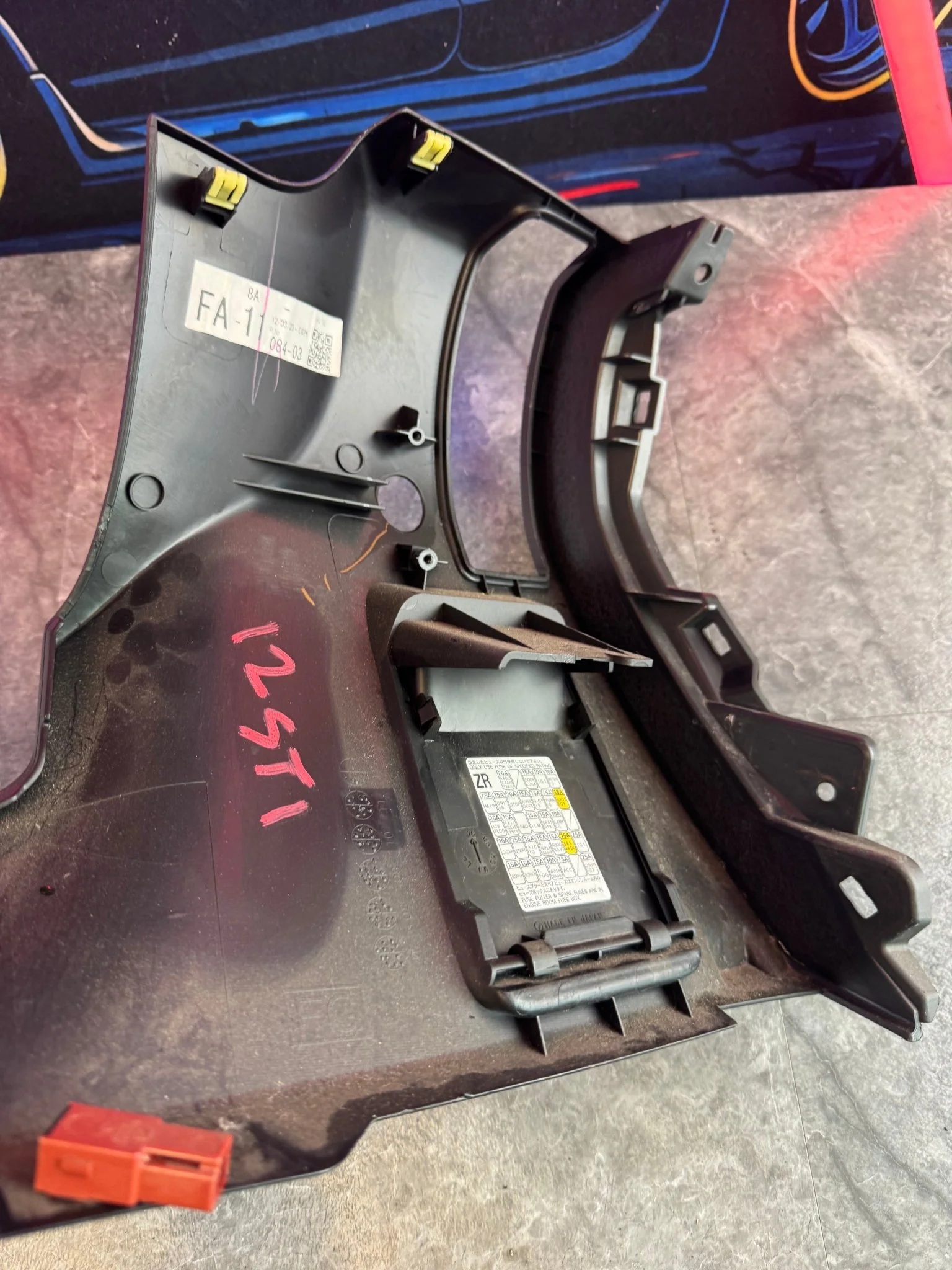 2008-2014 Subaru Impreza WRX STi OEM Under Dash Steering Wheel Kick Trim J2 - Image 4