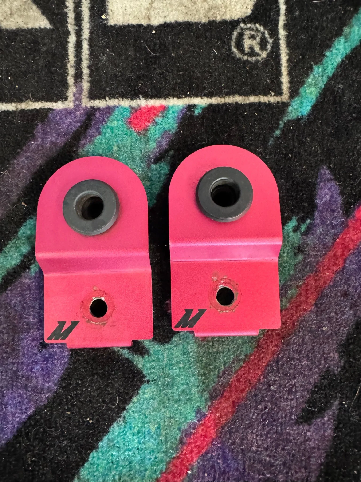 2008-2014 Subaru STi / 2008-2014 WRX Mishimoto Radiator Stay Brackets Pink N2