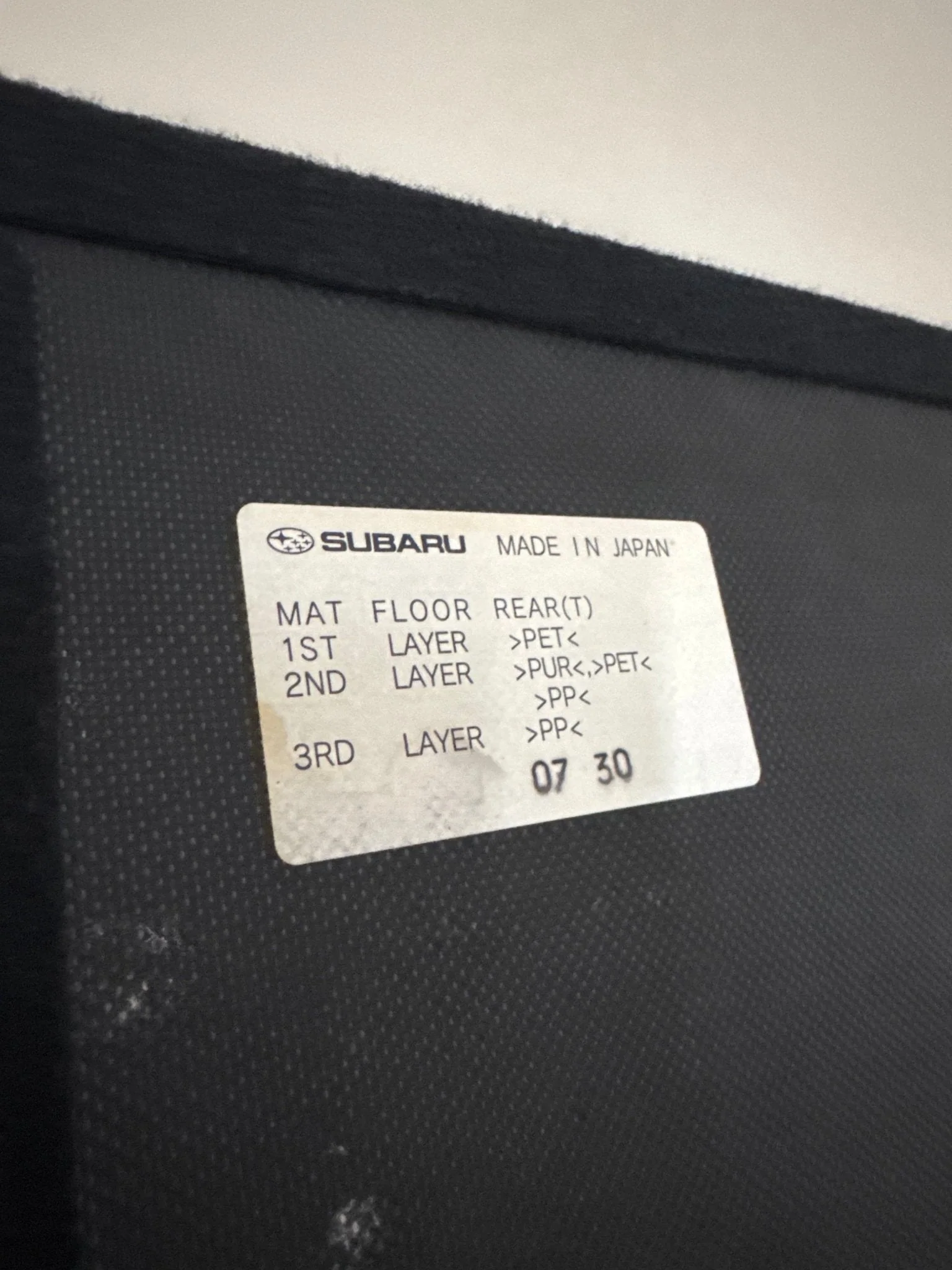 2008-2014 Subaru WRX STi OEM Hatchback Rear Mat Floor R1 - Image 4