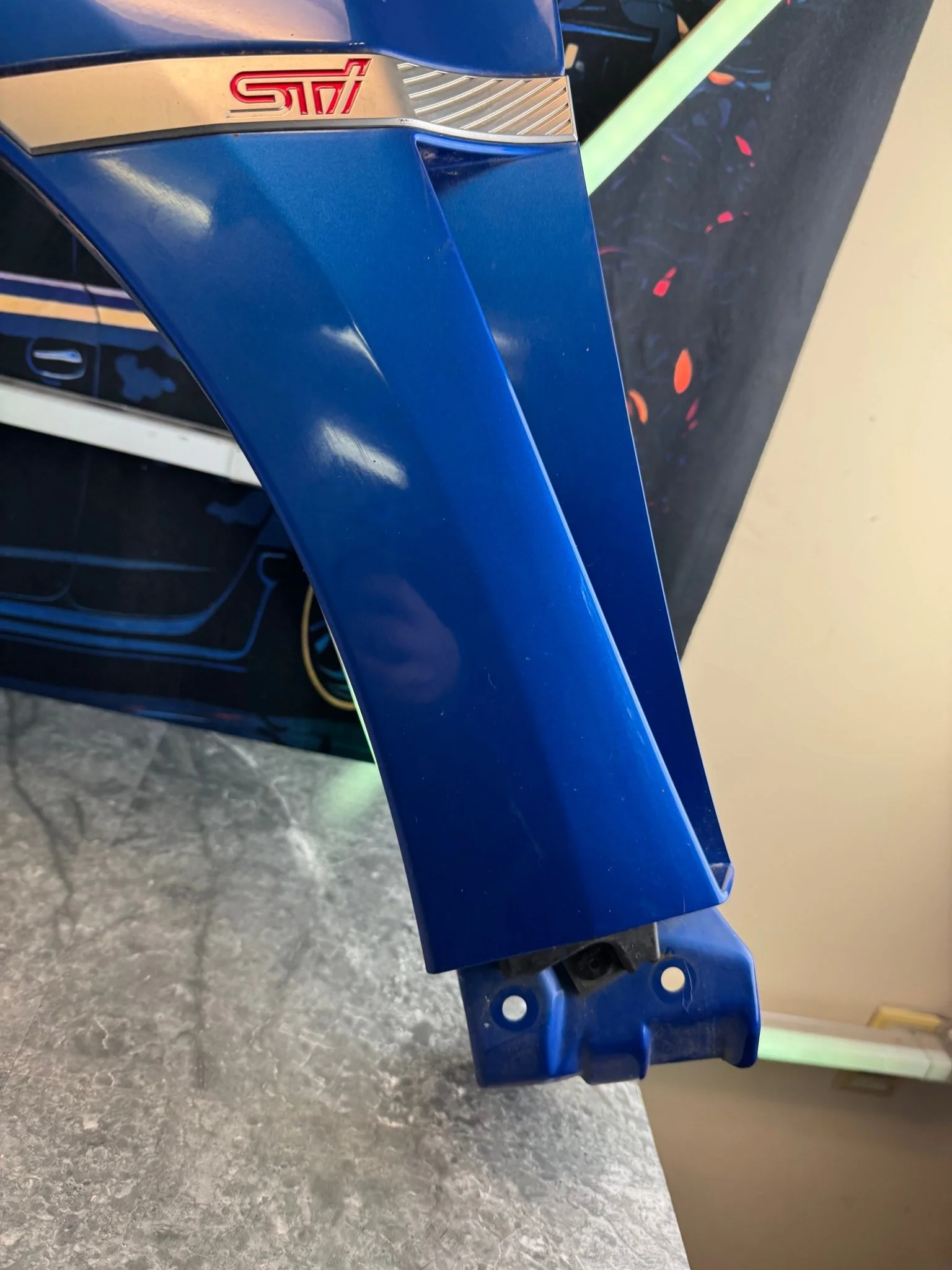 2008-2014 Subaru WRX STi WRB World Rally Blue OEM Driver Side Fender - Image 5