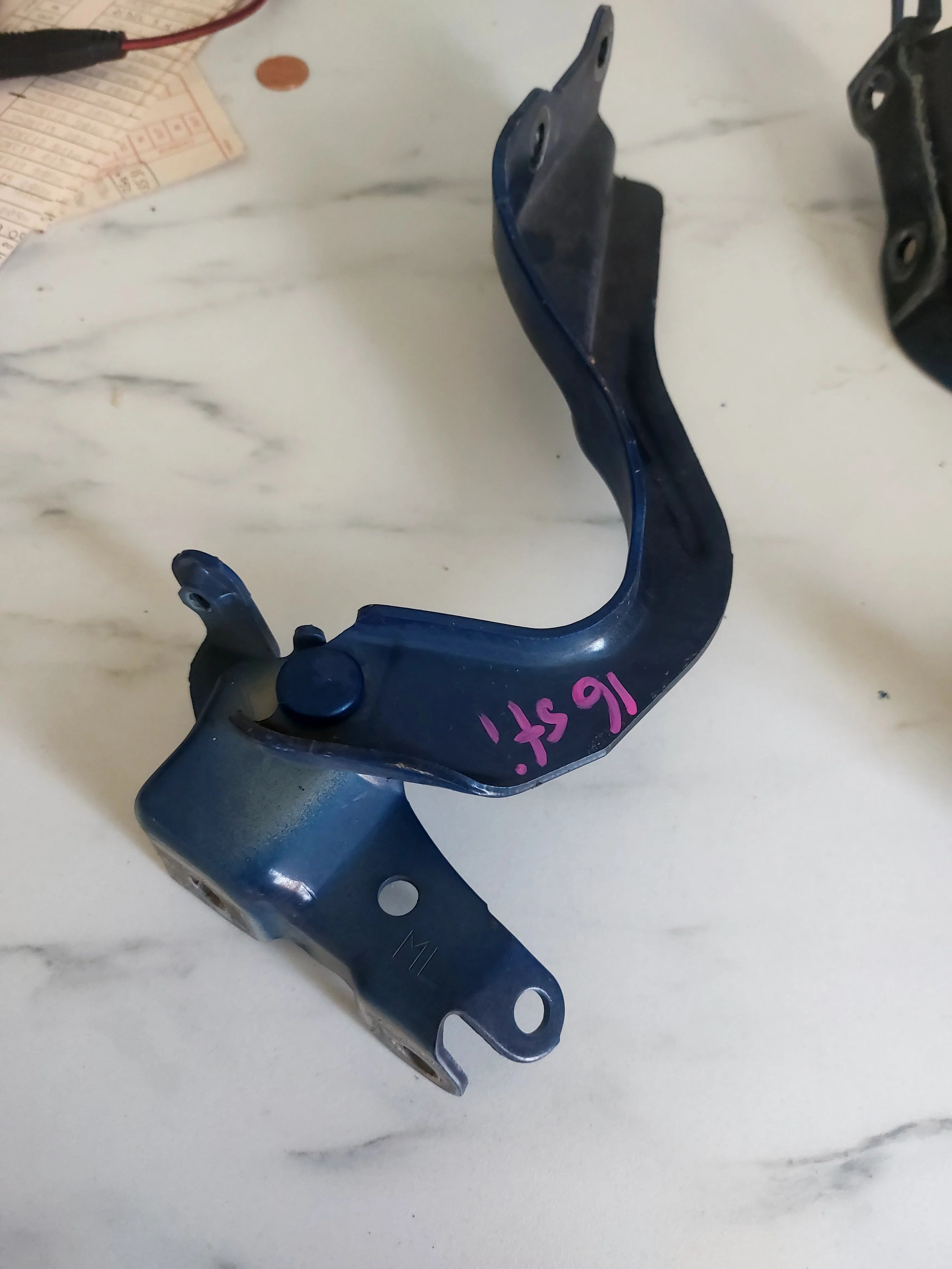 2015-2021 Subaru STi OEM Hood Hinges LH RH Pair Blue J4 - Image 7