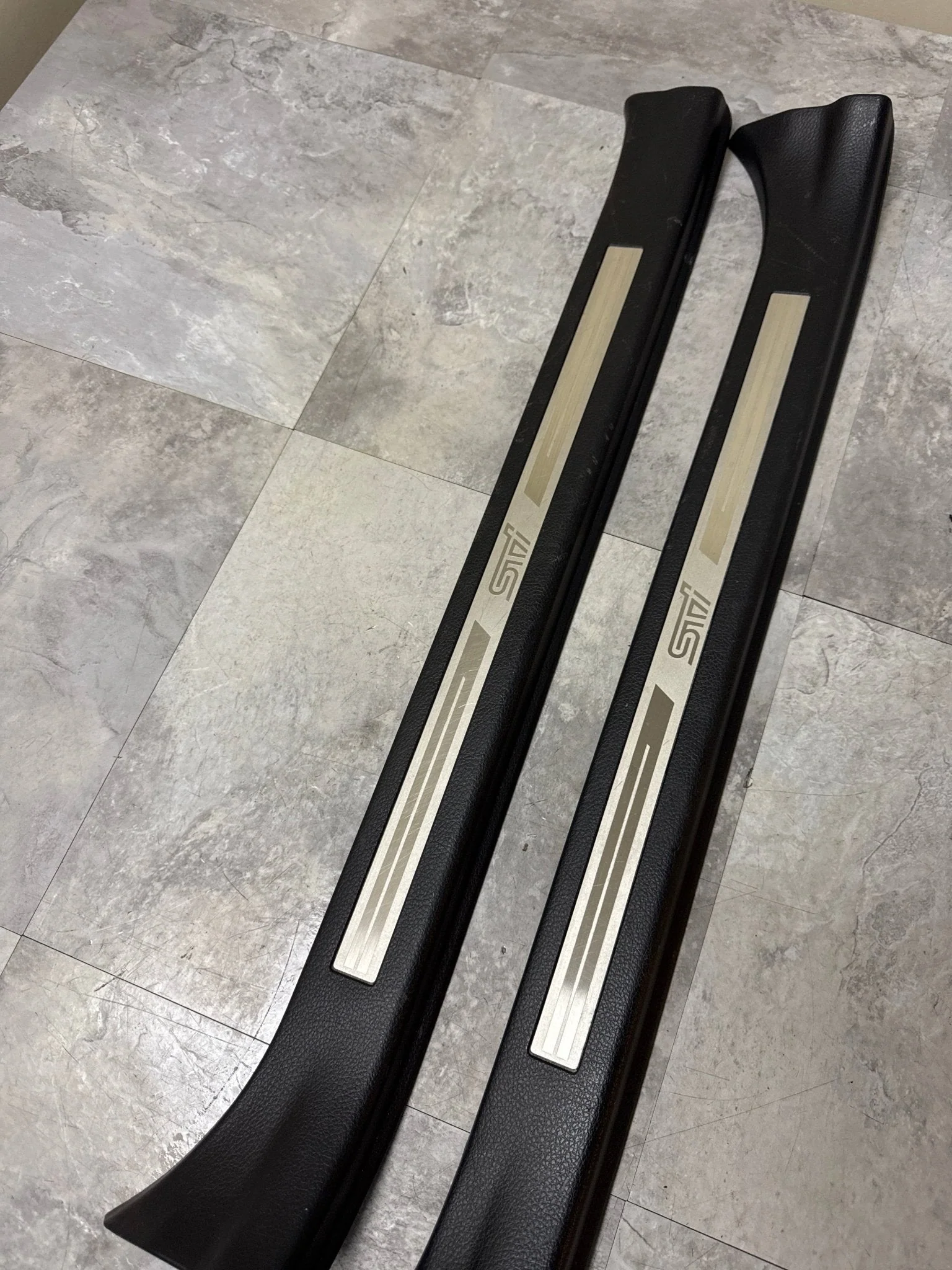 2015-2021 Subaru WRX STi Front OEM Door Sill Trim Set (2) J3