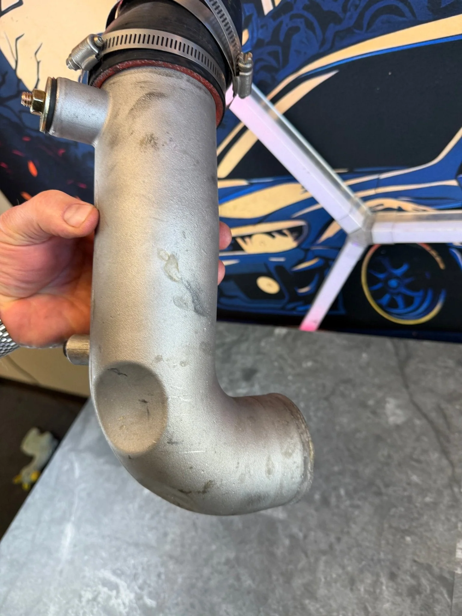 AMR Hard Cast Turbo Inlet for Subaru STi WRX 3β Offset Coupler EJ257 - Image 2