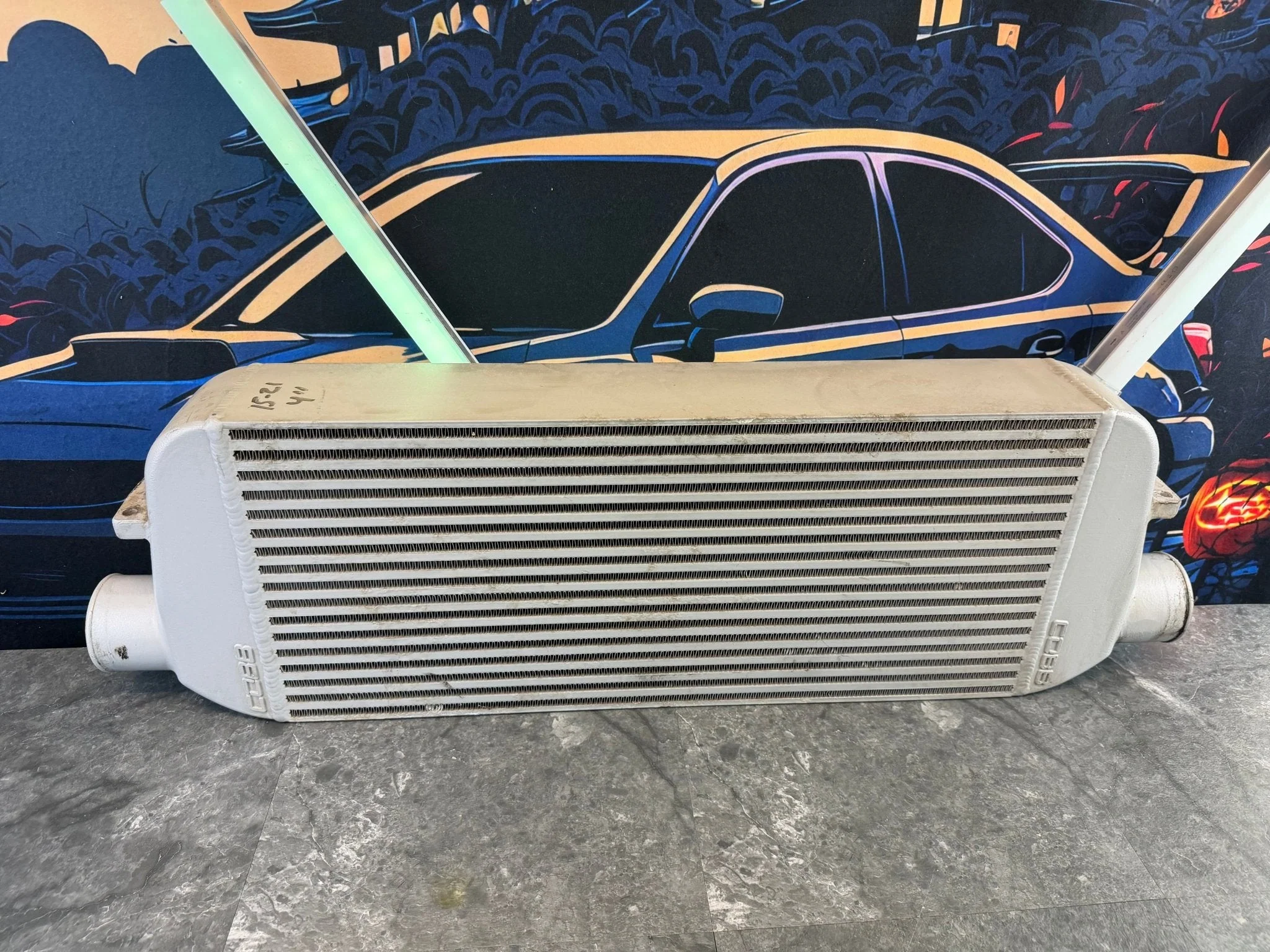 Cobb tuning front mount intercooler core 2015 -2021 STi & wrx 4” silver w/ mount bracket - Image 8