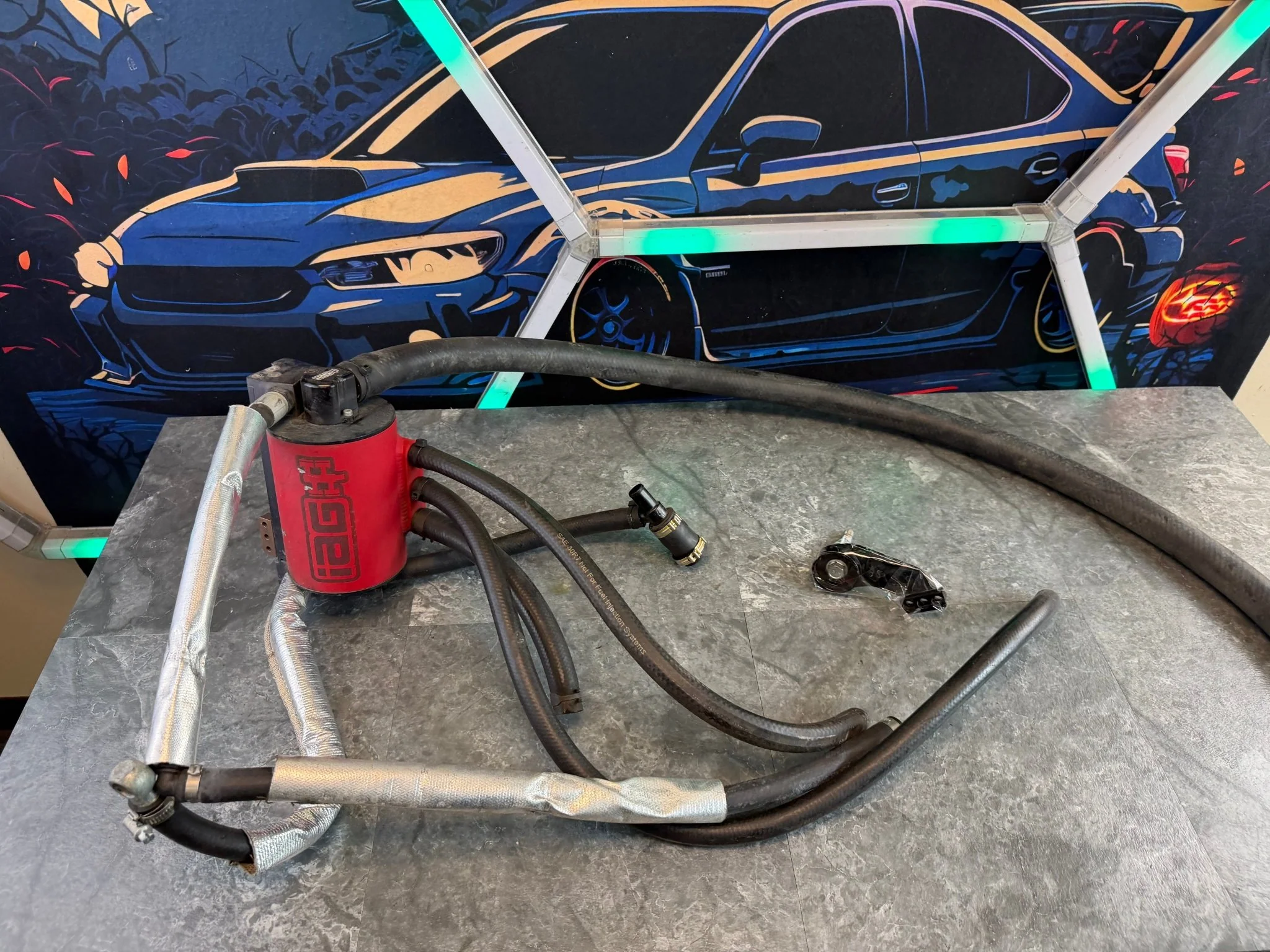 IAG aos air oil separator 08-21 Subaru STi comp competition ( no longer made ) v2 w/ pitch stop bracket Y1