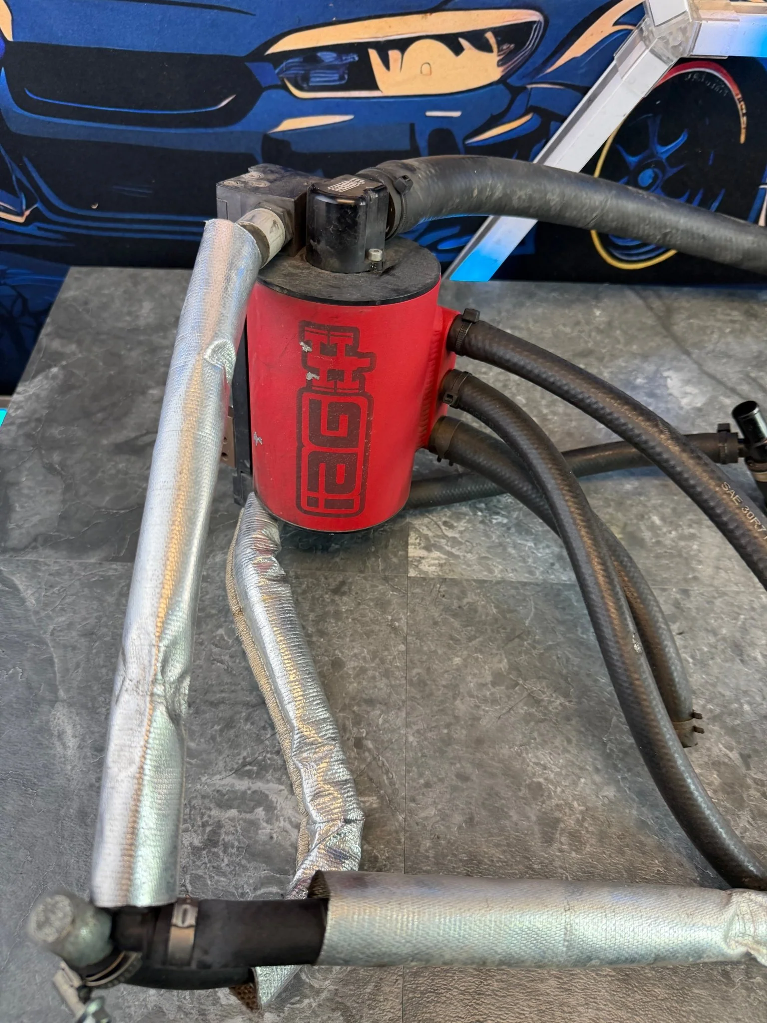 IAG aos air oil separator 08-21 Subaru STi comp competition ( no longer made ) v2 w/ pitch stop bracket Y1 - Image 3
