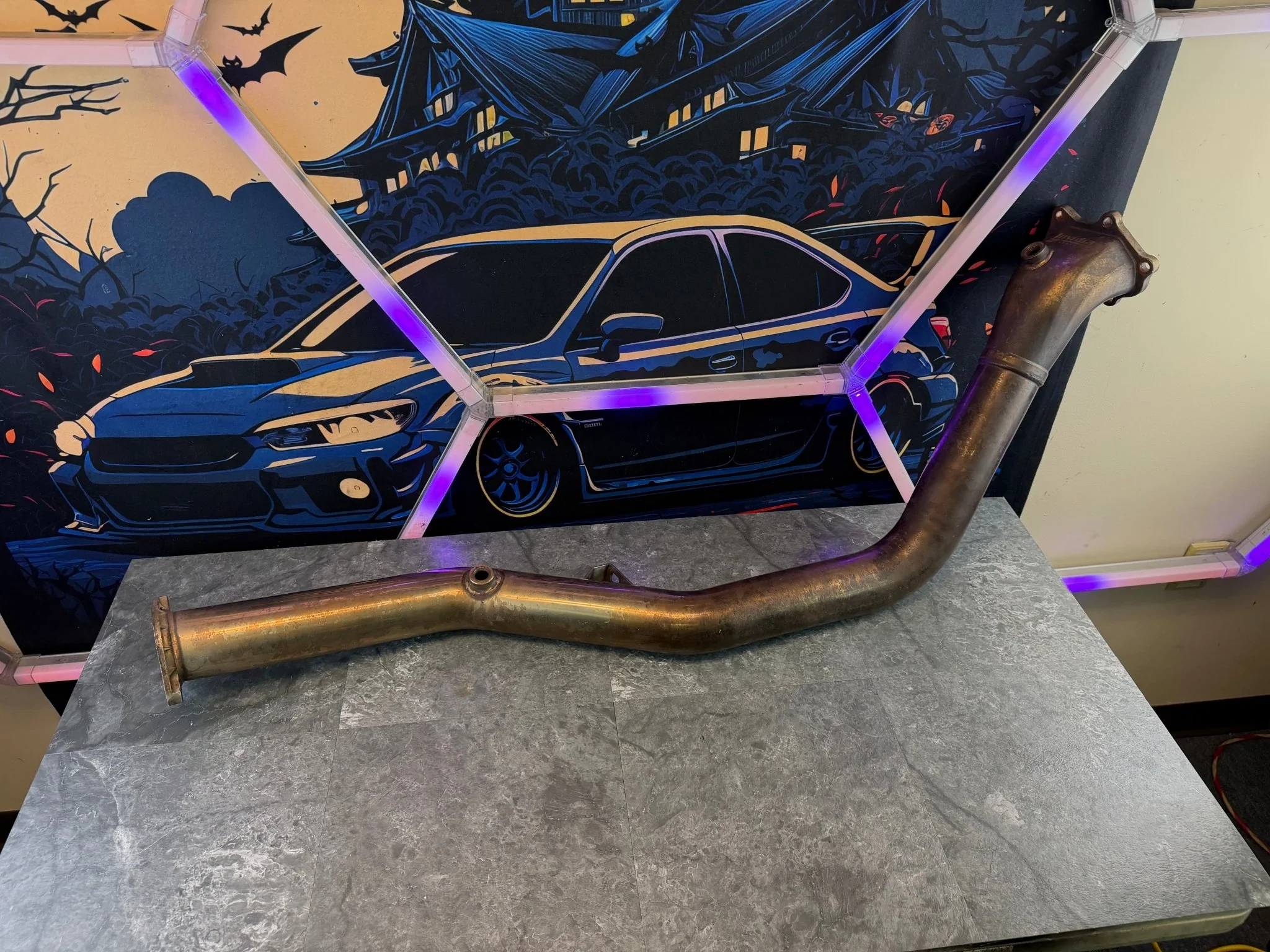 INVIDIA catless downpipe 08-21 STi 08-14 wrx Subaru ej255 ej255 case divorced bell 2 o2 bungs - Image 2