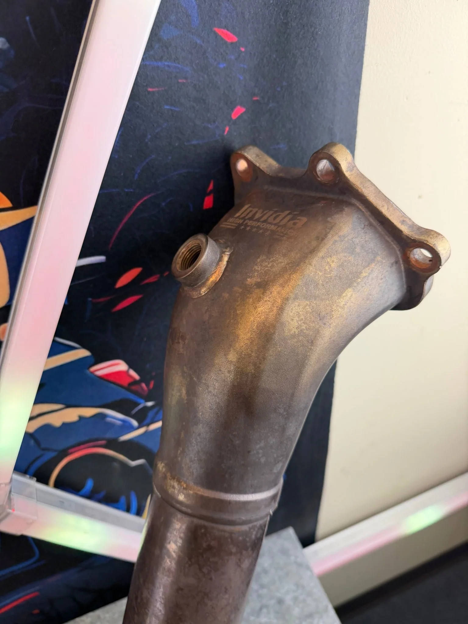 INVIDIA catless downpipe 08-21 STi 08-14 wrx Subaru ej255 ej255 case divorced bell 2 o2 bungs - Image 4