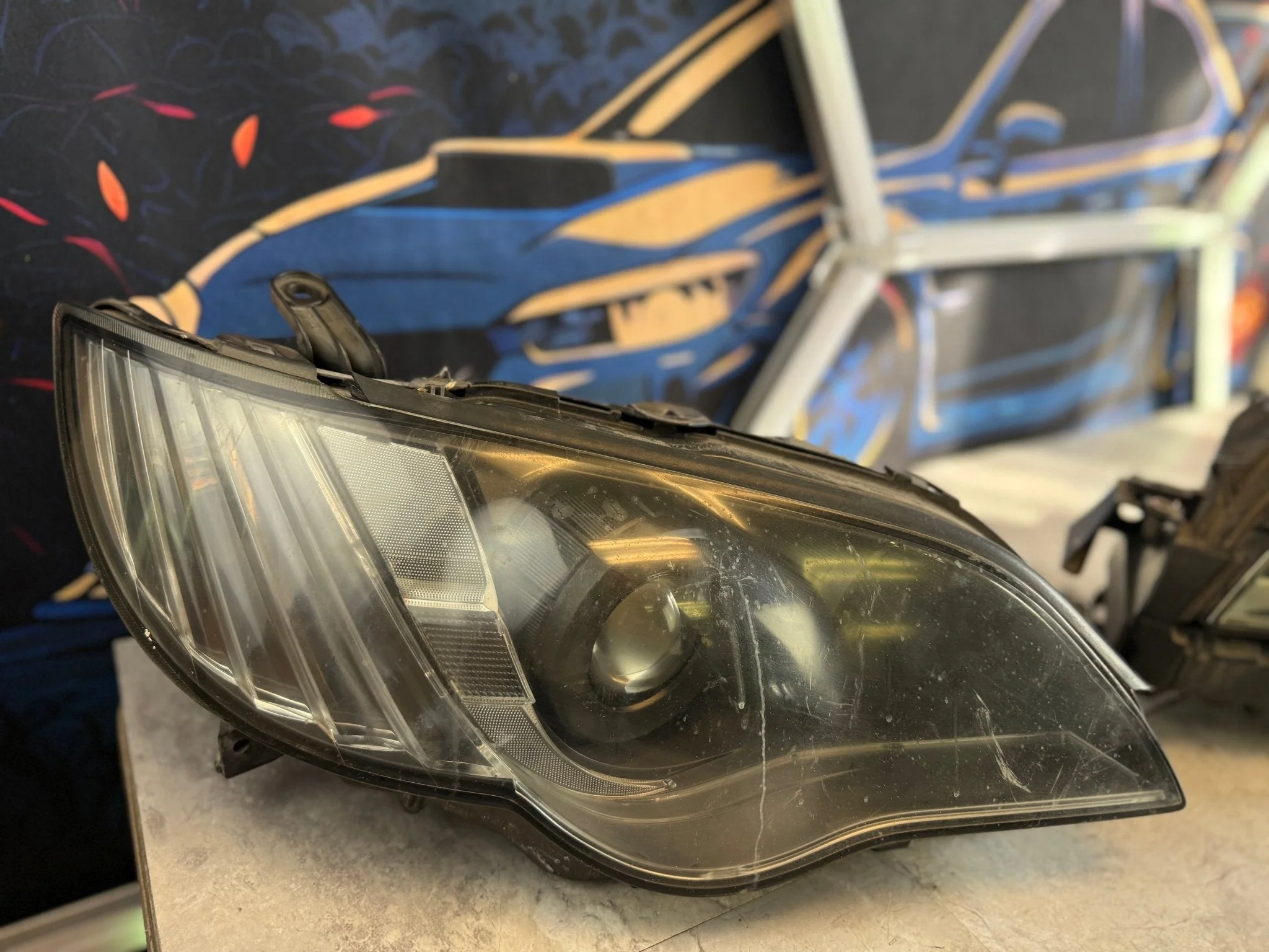 JDM OEM Subaru Legacy Headlights w/ HID Xenon Level Motors 2008 2009 Facelift