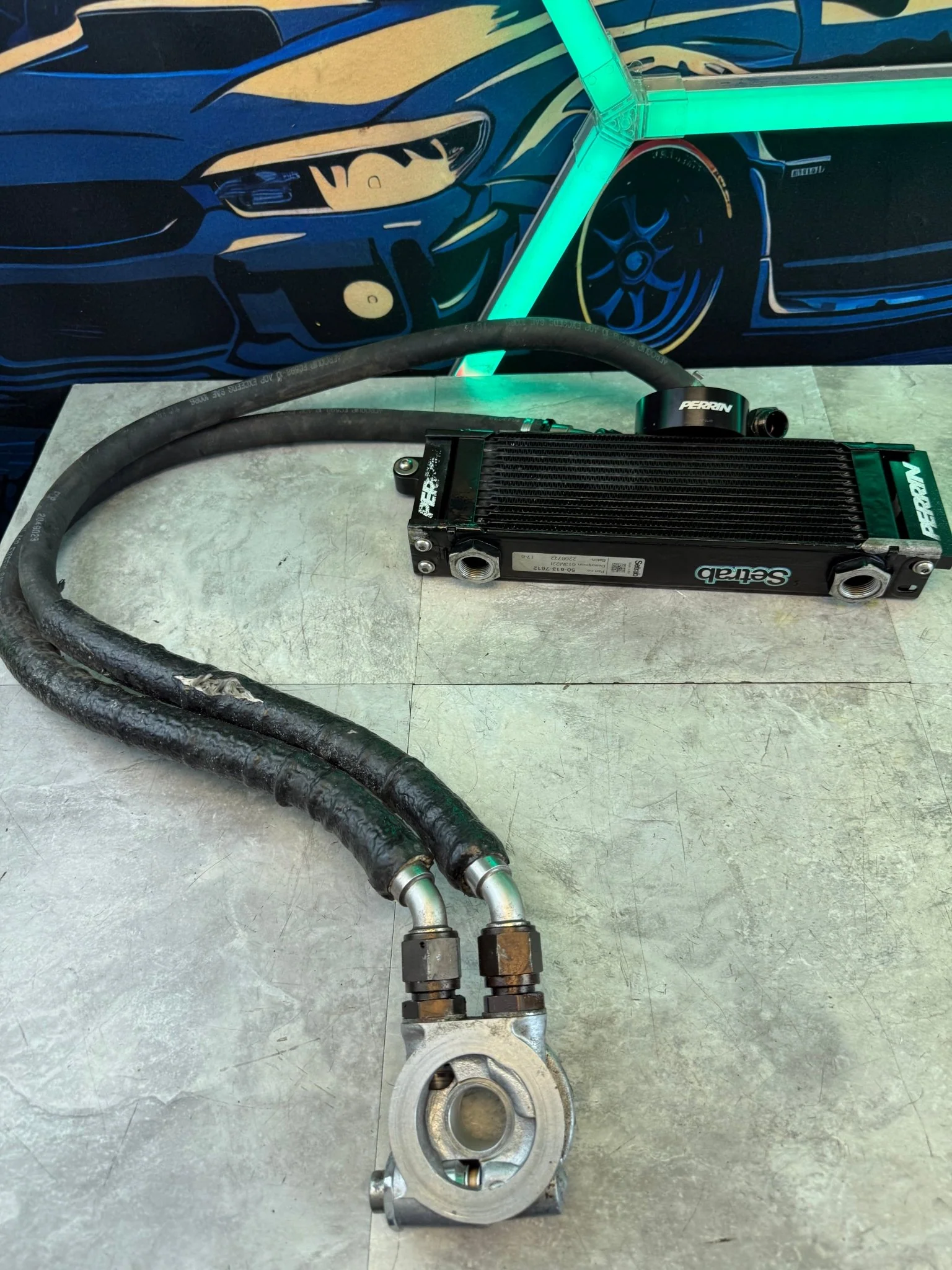 SETRAB PERFORMANCE PERRIN oil cooler set kit w/ core & lines 2015-2021 Subaru STi ej257 - Image 7