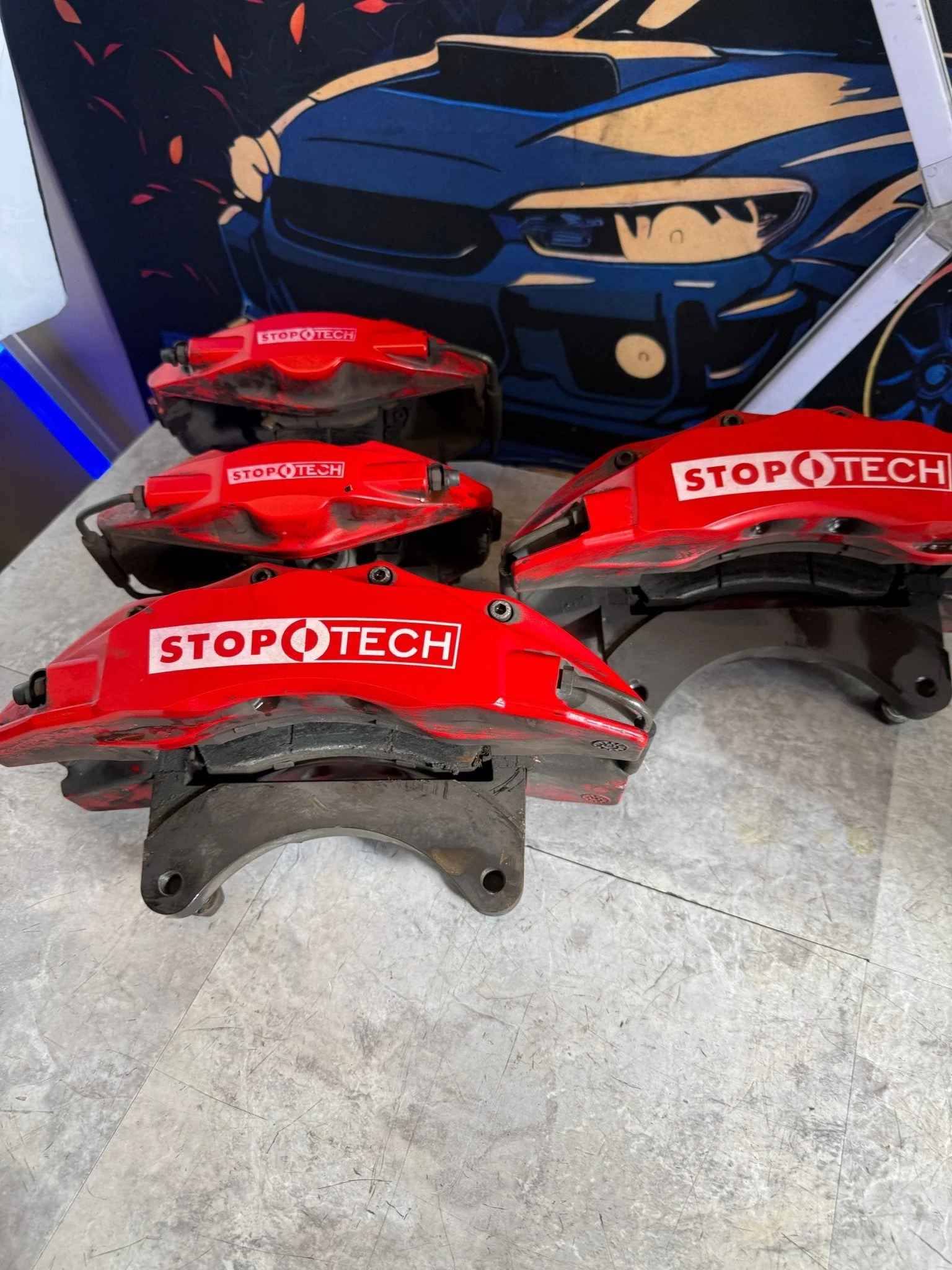 STOPTECH Massive BBK Big Brake Kit 05-21 Subaru STi Front/Rear 6-piston 5x114 - Image 15
