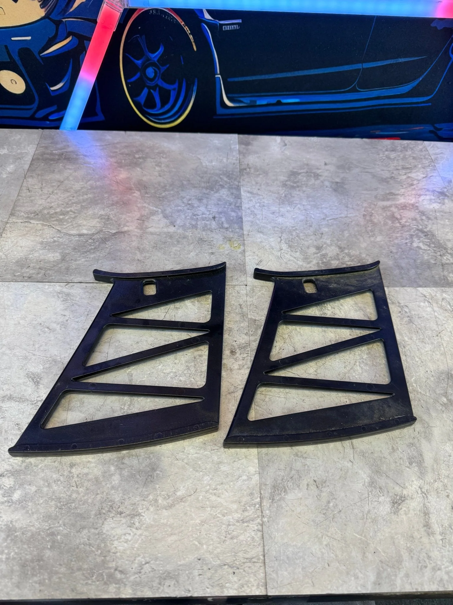 2004-2007 Subaru WRX STi Rear Wing Spoiler Support Stabilizer Bracket Pair - Image 6
