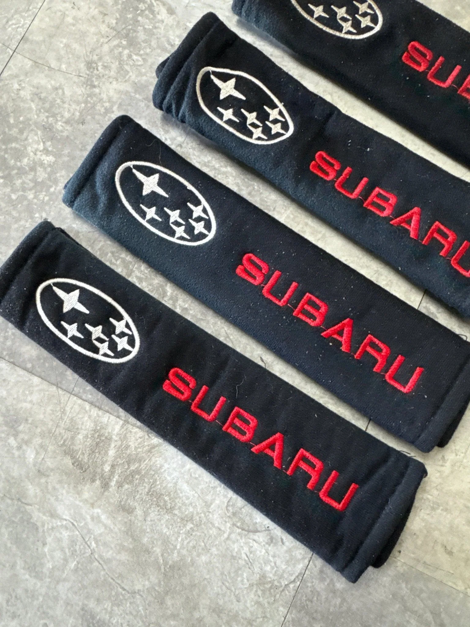 Vintage Subaru Seat Belt Covers Pad Protector Set G6 - Image 3